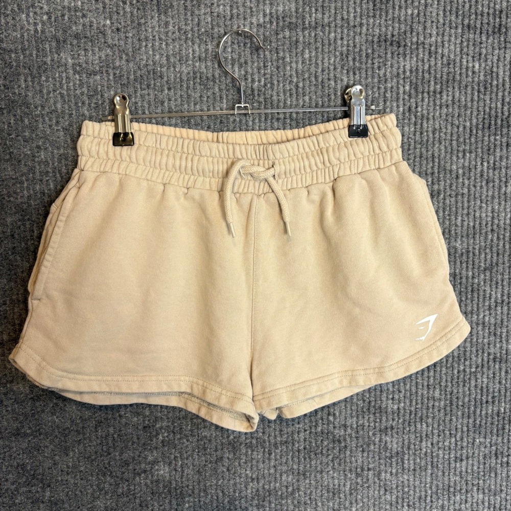 Gymshark Rest Day Sweats Shorts Beige Sand High Rise Fleece Lounge Small